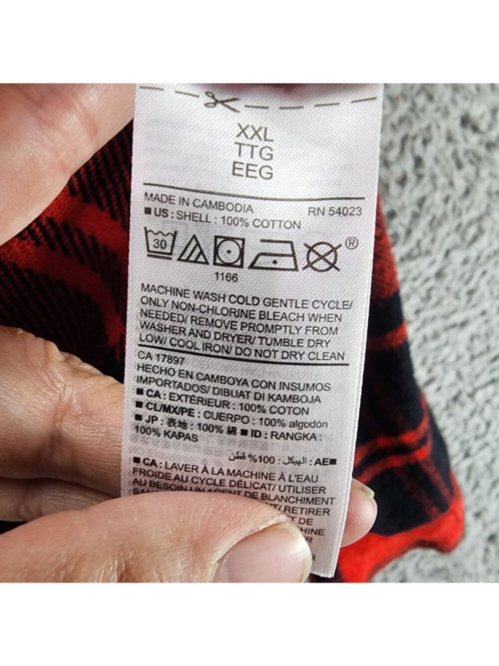 Old Navy Top Womens XXL Red Plaid Flannel The Classic Button Up Shirt *Read* - Picture 7 of 10